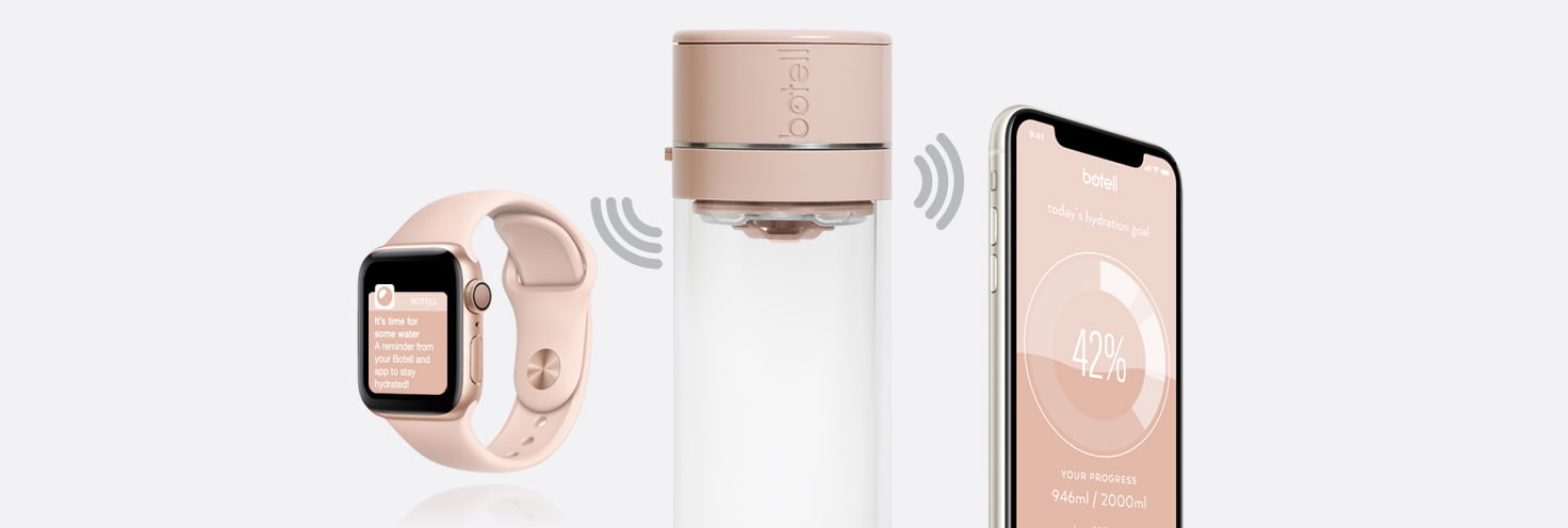 Botell smart water bottle app nude blush